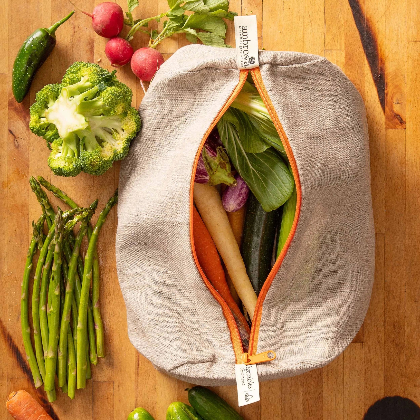 Linen Refrigerator Bag For Vegetables