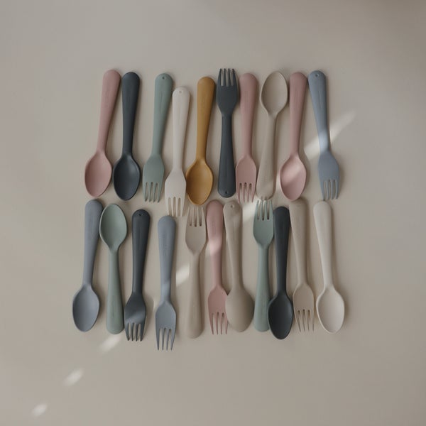 Mushie Fork and Spoon Set (Mustard)