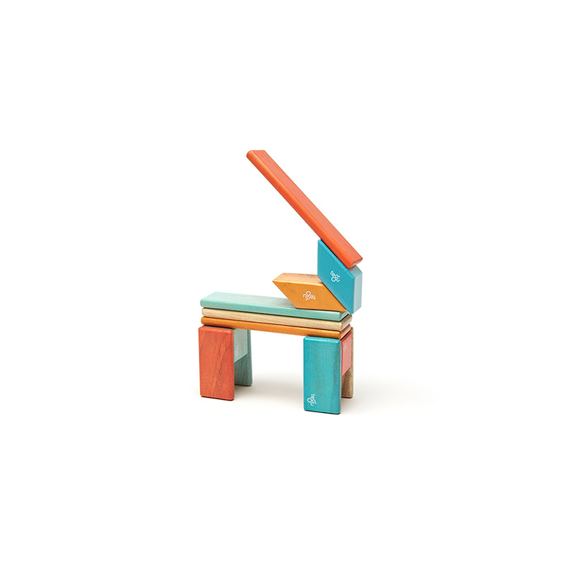 14 Piece Magnetic Wooden Block Set Sunset