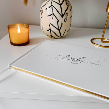 My Baby Journal, White + Gold Foil