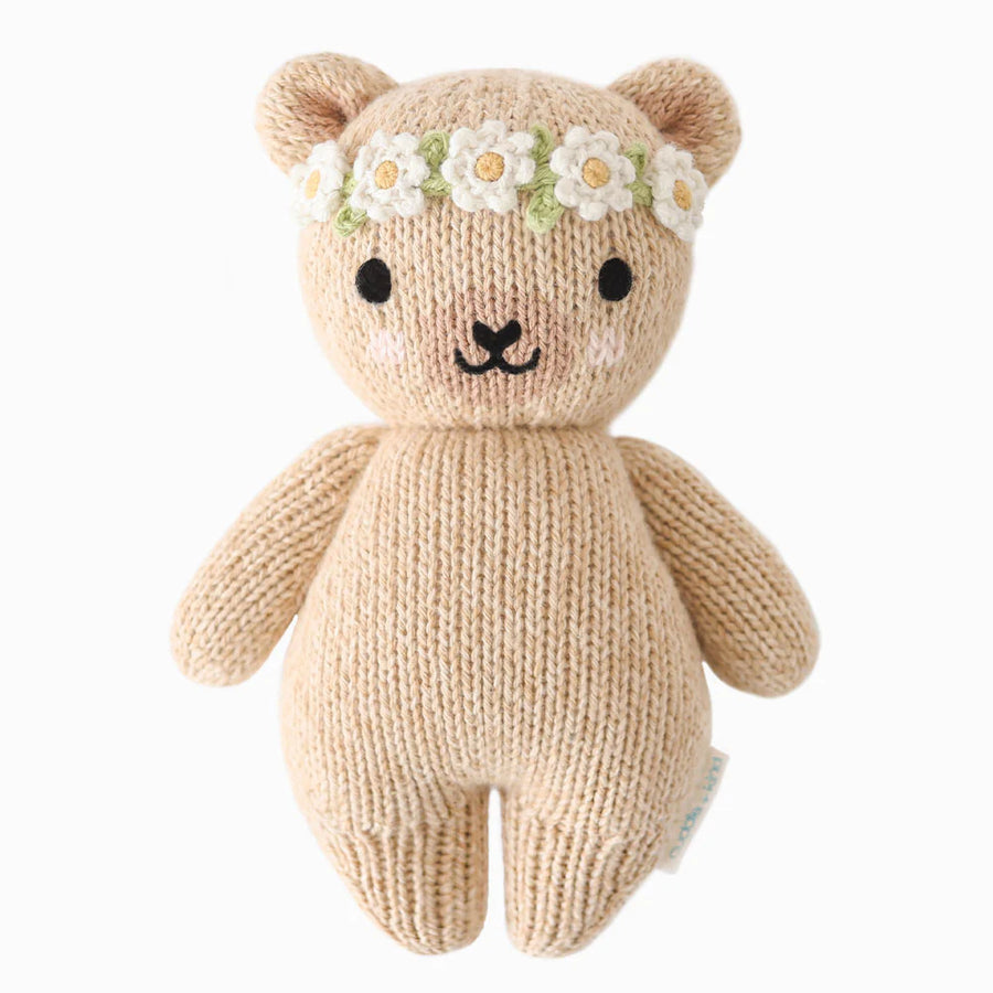 Ivory Floral Baby Honey Bear