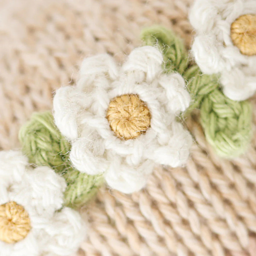 Ivory Floral Baby Honey Bear