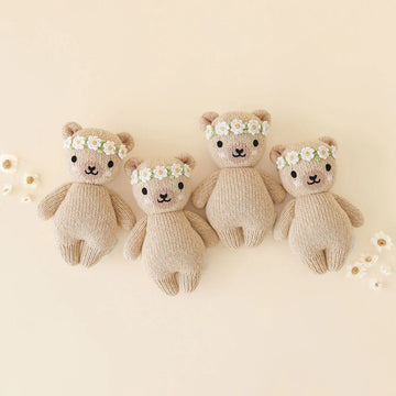 Ivory Floral Baby Honey Bear