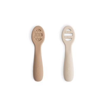 First Feeding Baby Spoons (2 Pack) - Natural & Shifting Sand