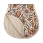 Organic Cotton Muslin Burp Cloth - Retro Flowers & Fog