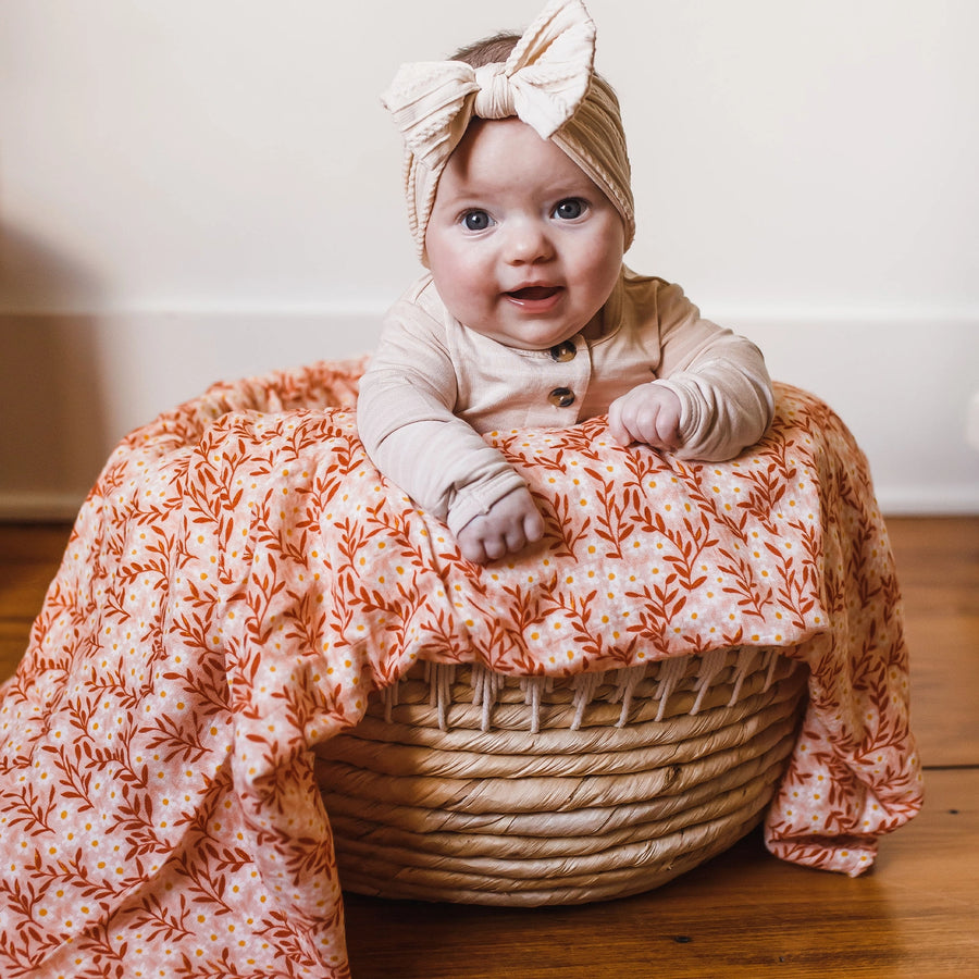 Pink Daisy Baby Swaddle