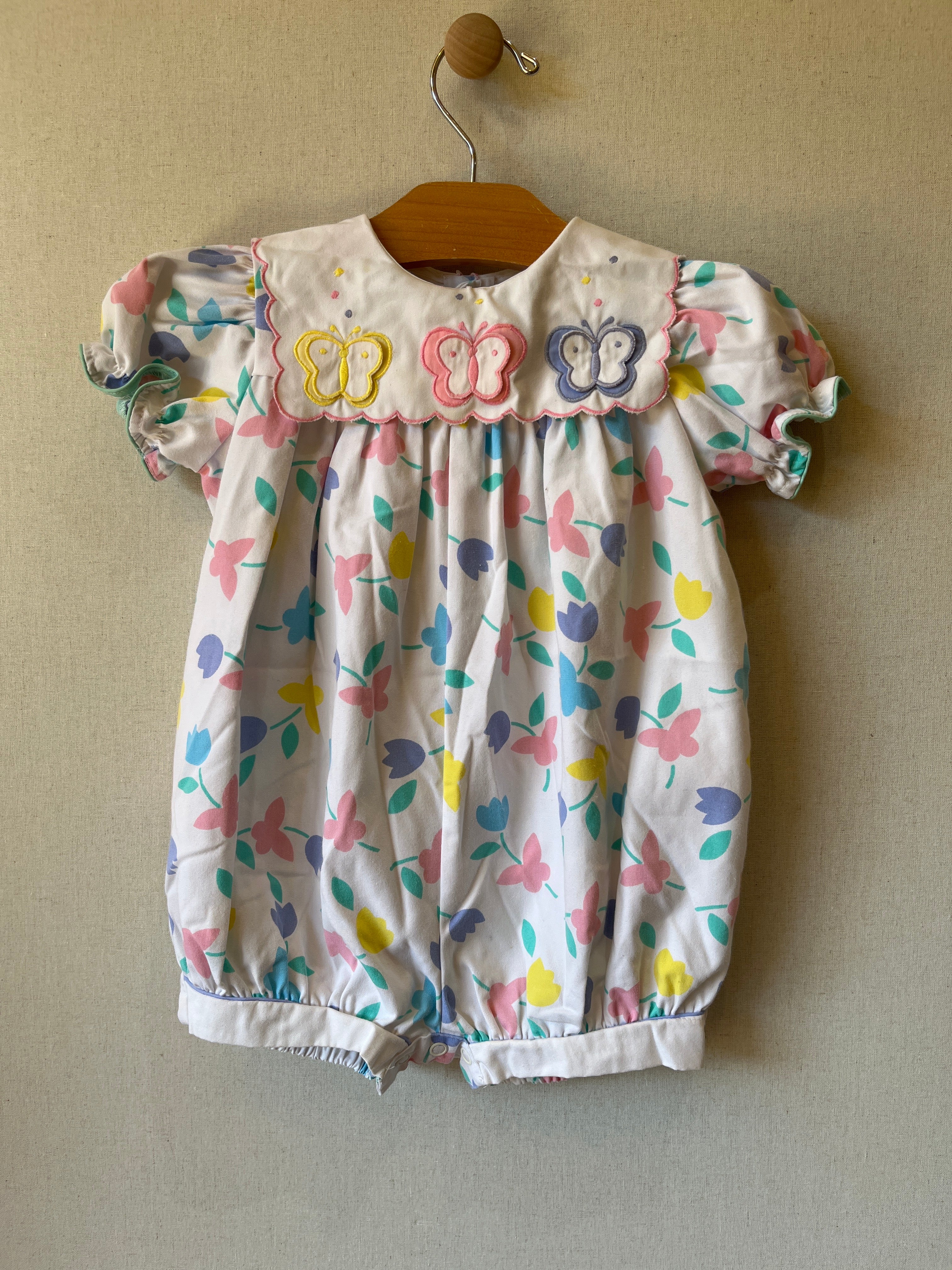 Vintage Baby Togs Tulips Puff Romper