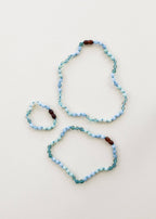 Amazonite + Aquamarine + Fluorite Gemstone Necklace
