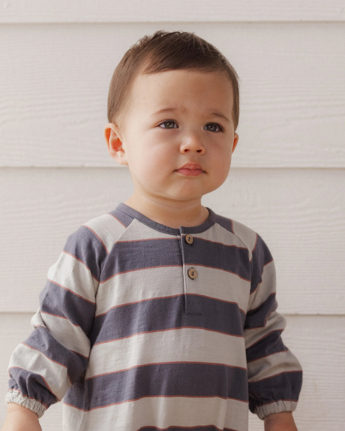 Sage Stripe Henley Romper