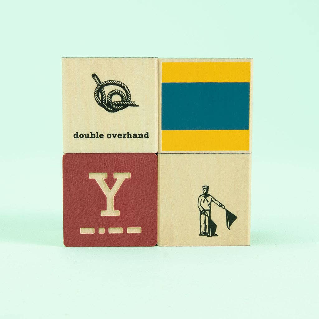Nautical Blocks with Canvas Bag