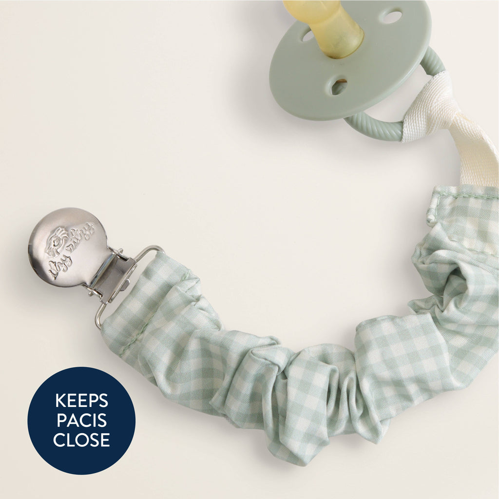 Ritzy Cinch™  Pacifier Clip - Green Gingham