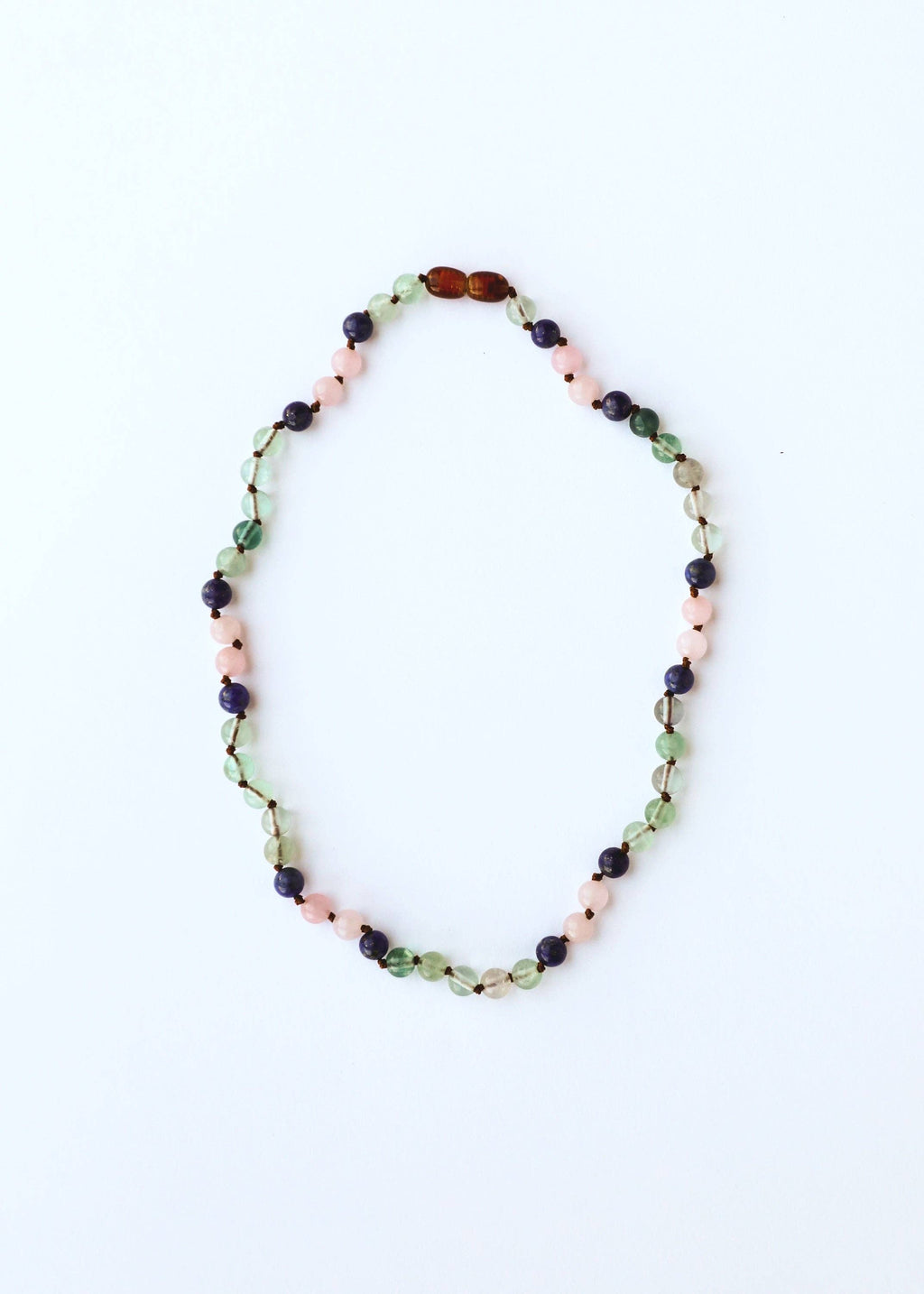 Fluorite + Lapis Lazuli + Rose Quartz Gemstone Necklace