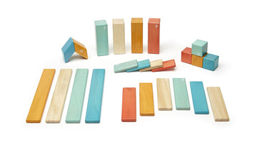 24 Piece Magnetic Wooden Block Set - Tints