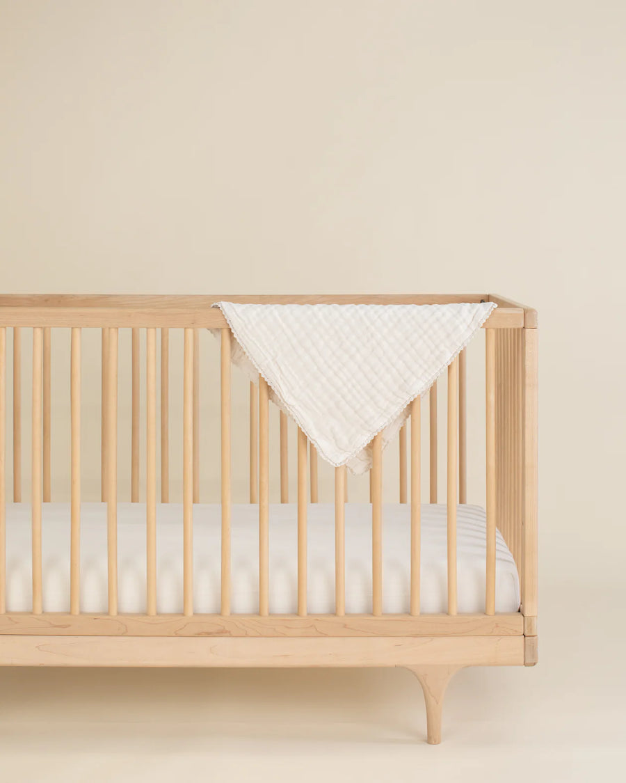 Organic Cotton Mini Lace Baby Blanket - Ivory