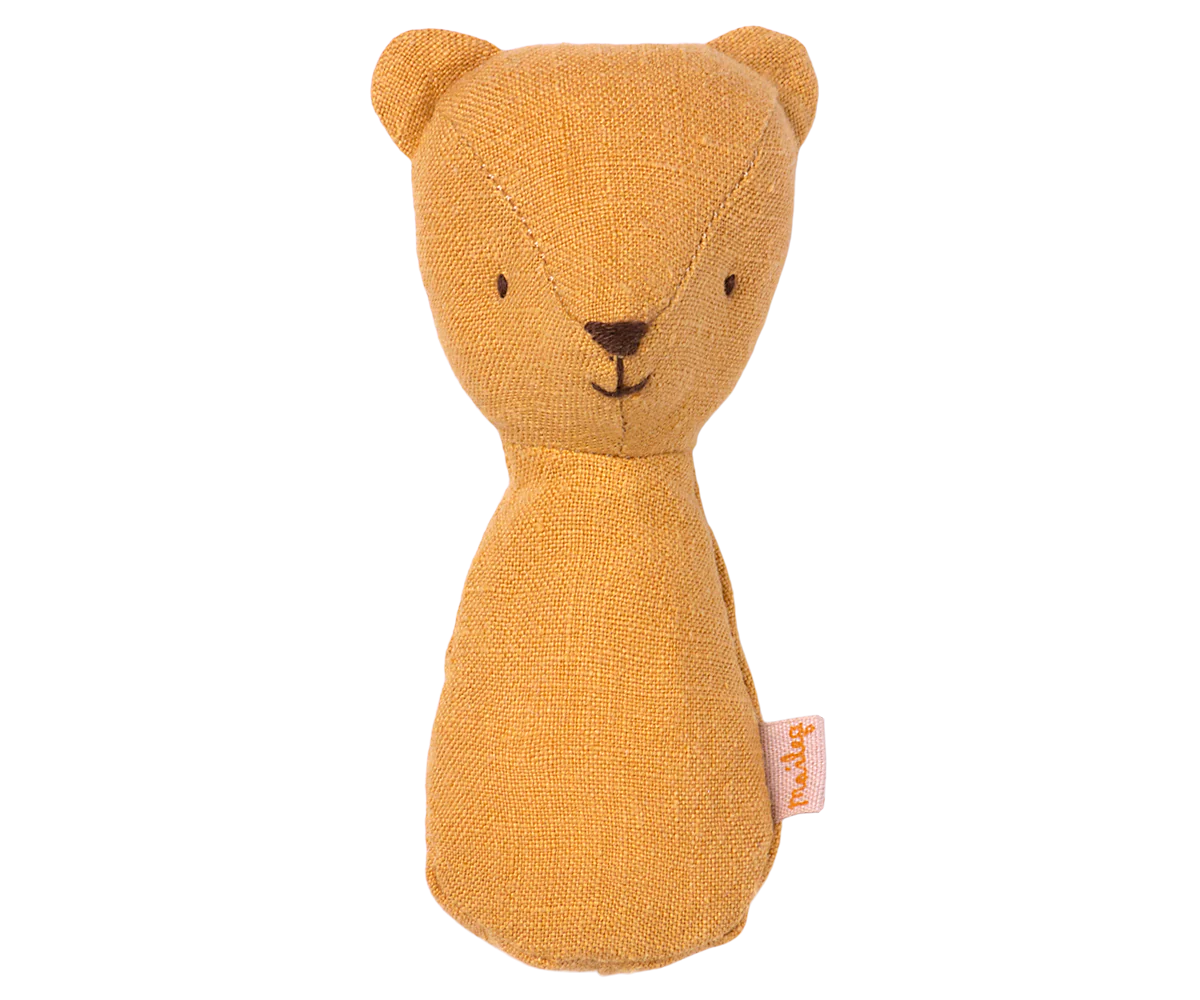 Dusty Yellow Teddy Rattle