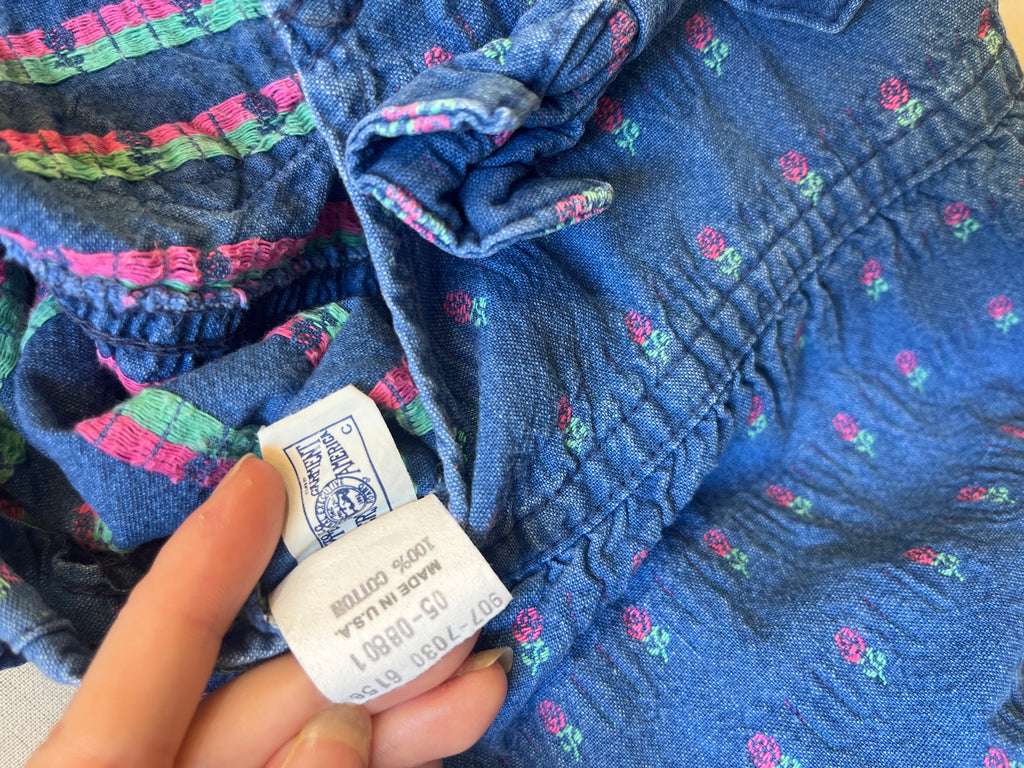 Vintage OshKosh Ditsy Floral Overall Dress