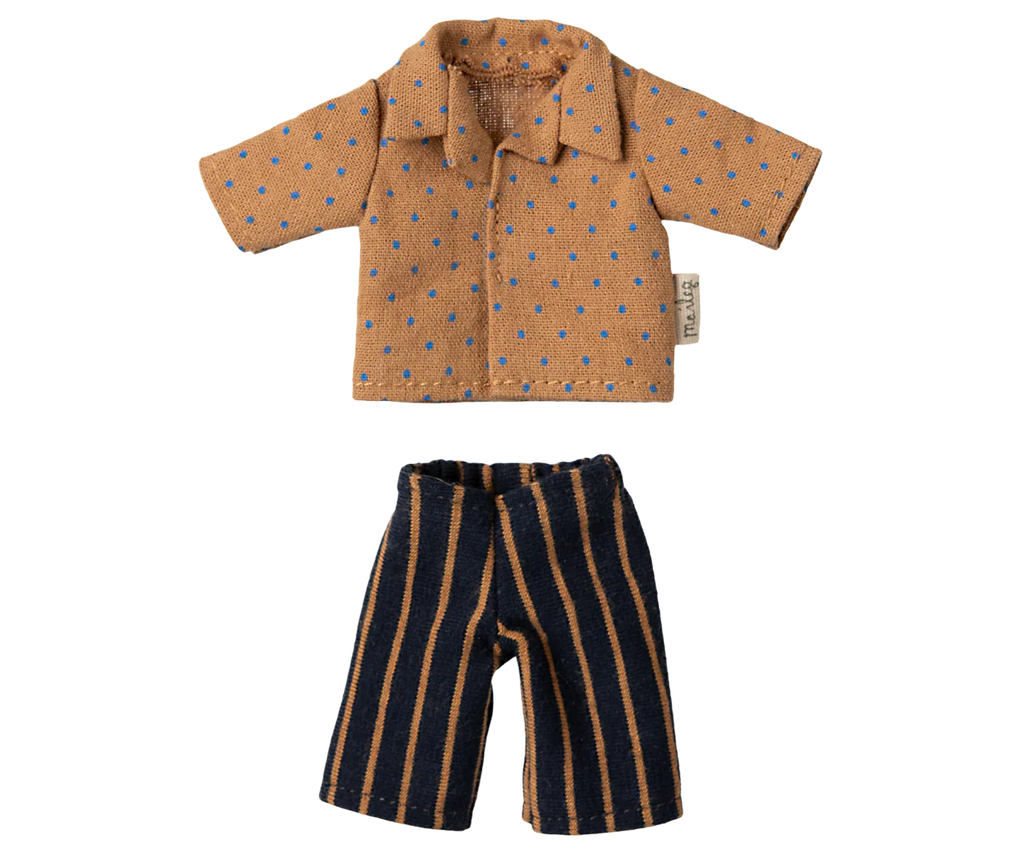 Dad Mouse Shirt and Striped Pants