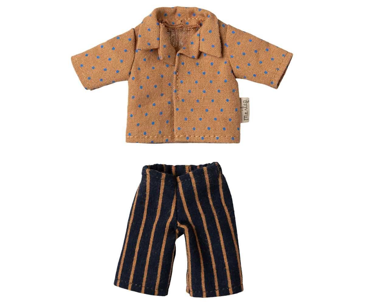Dad Mouse Shirt and Striped Pants