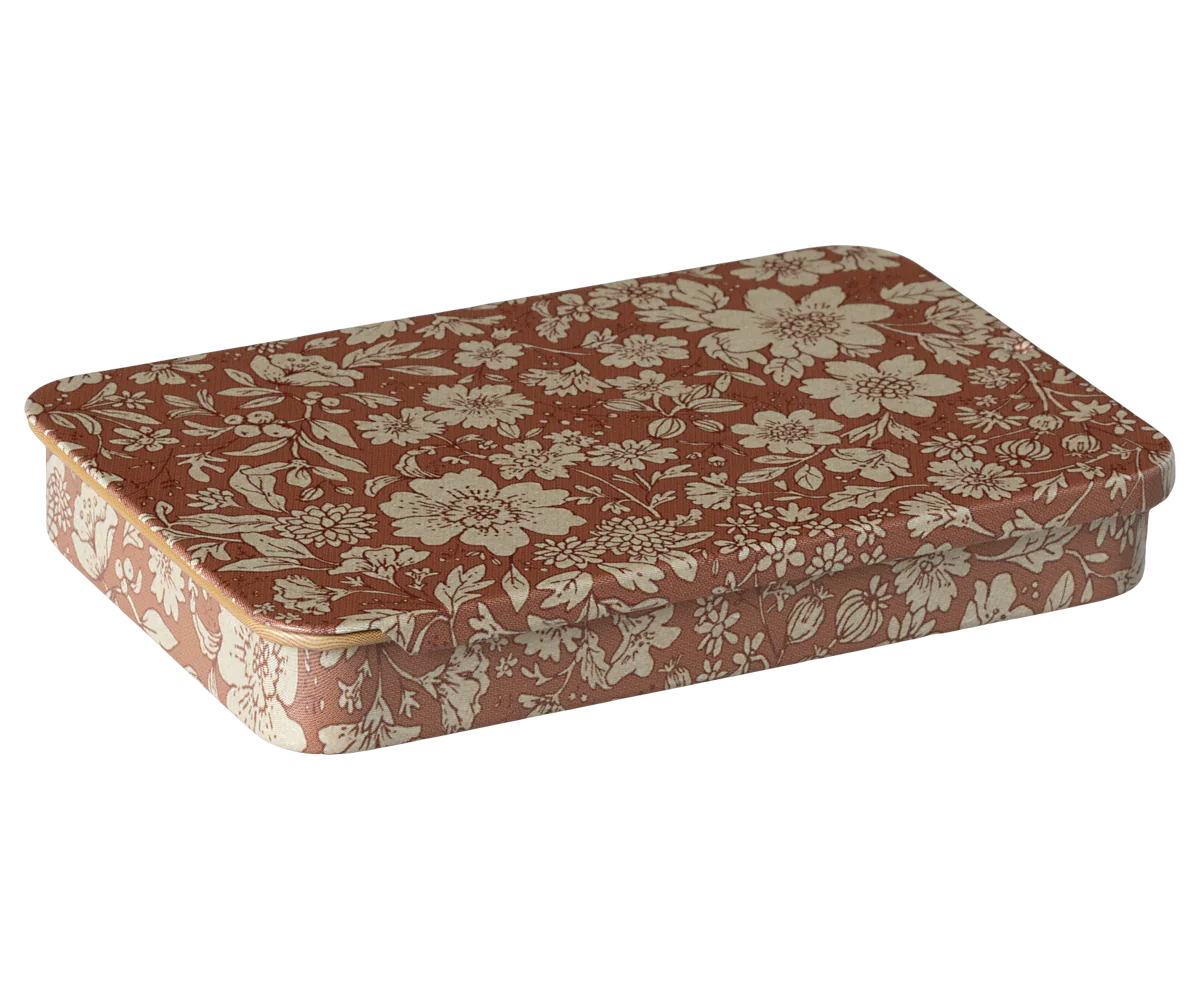 Heather Blossom Sliding Lid Metal Box