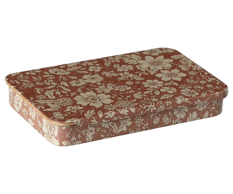 Heather Blossom Sliding Lid Metal Box