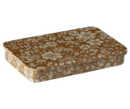 Ocher Blossom Sliding Lid Metal Box