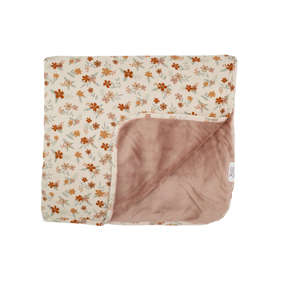 Autumn Floral Ribbed Toddler Blanket