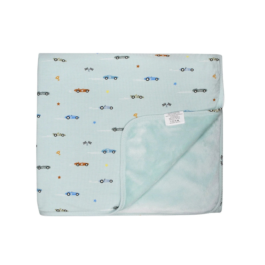 Race Cars Small Ribbed Toddler Blanket