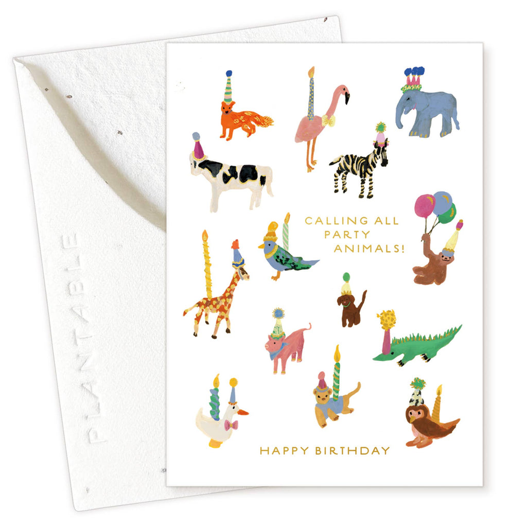 Animal Party Mini Greeting Card
