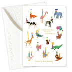 Animal Party Mini Greeting Card