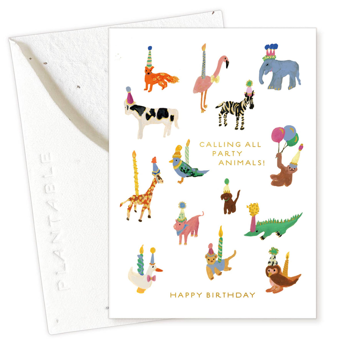 Animal Party Mini Greeting Card