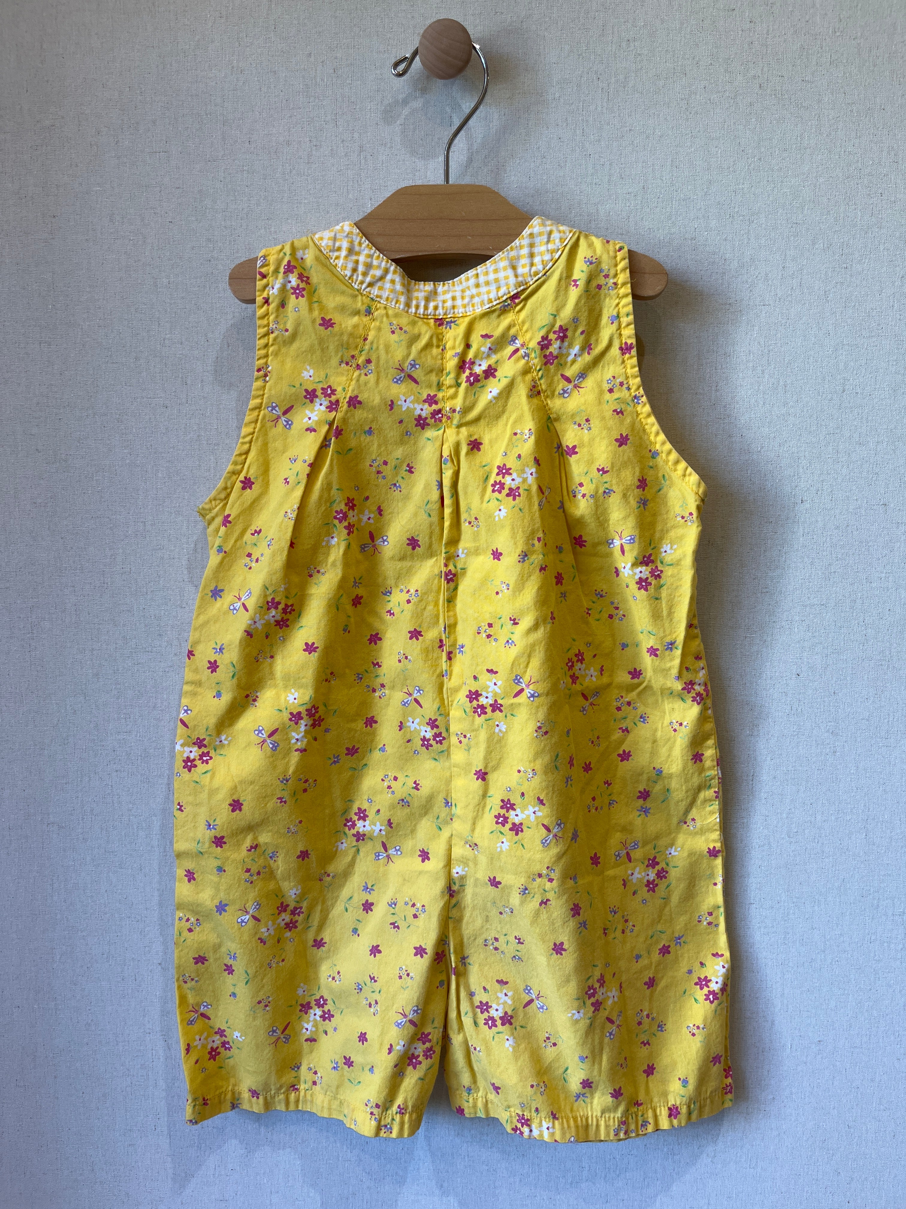 Vintage In Design Kids Yellow Floral Play Suit
