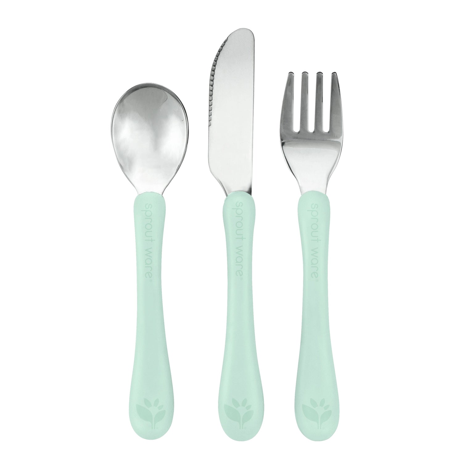 Stainless Steel Kids Cutlery -  Light Sage