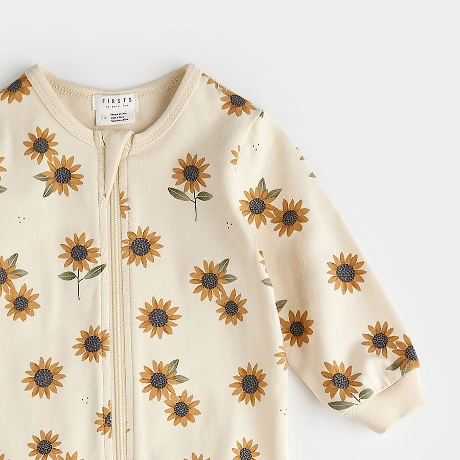 Sunflower Zipper Footie