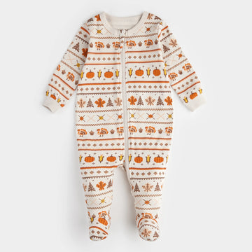 Harvest Fair Isle Zipper Footie