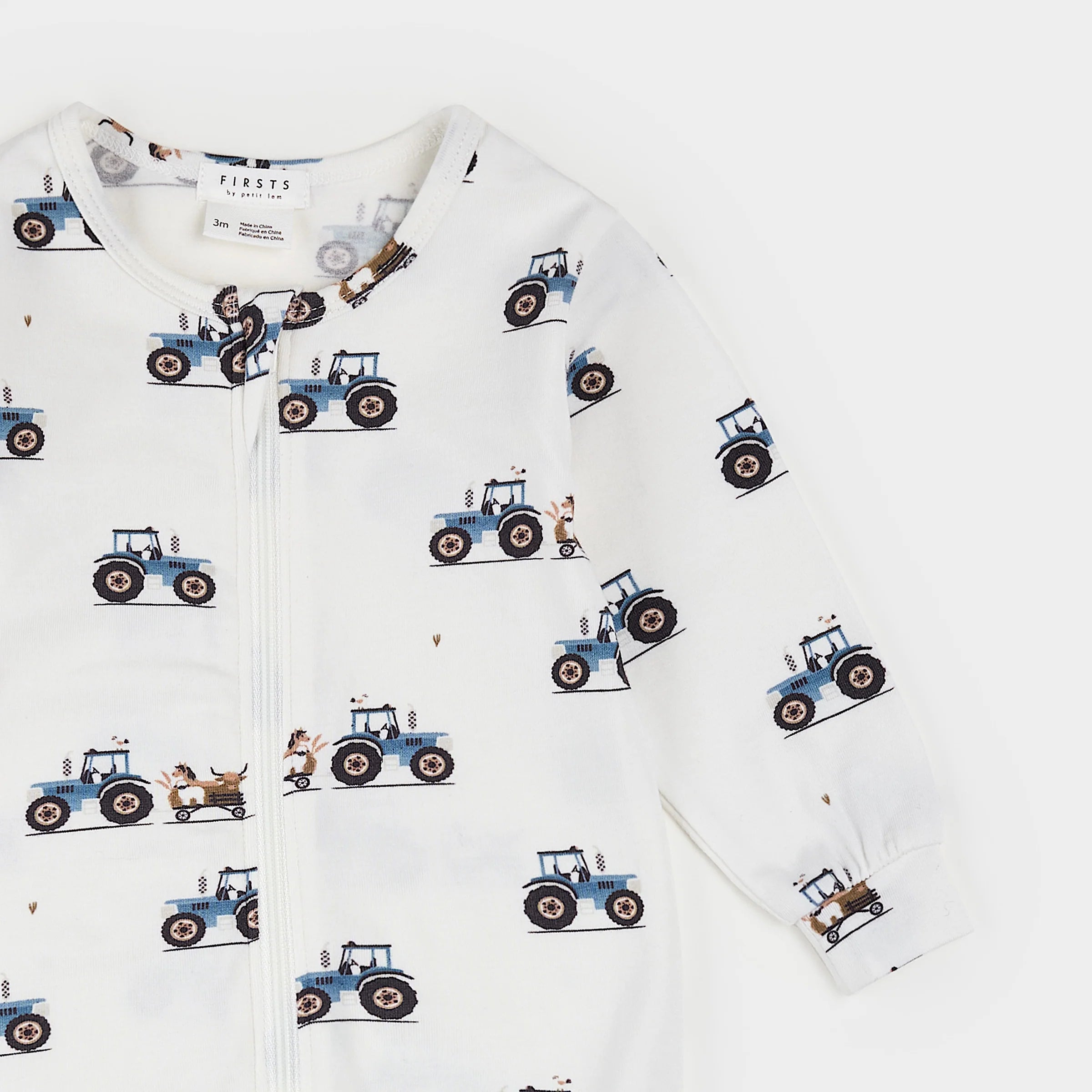 LunaKnit Tractor Ride Zipper Footie