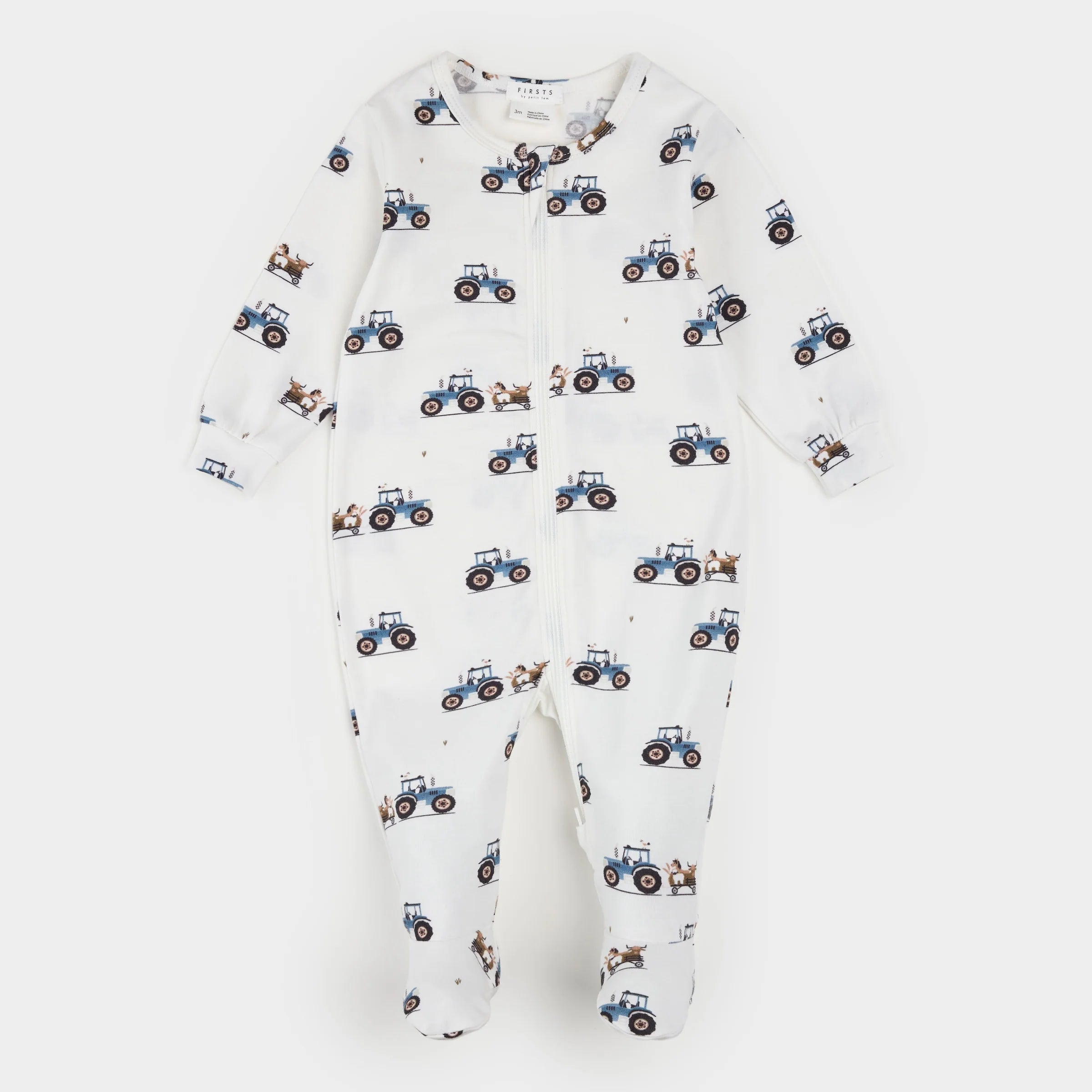 LunaKnit Tractor Ride Zipper Footie