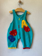 Vintage Alphabet Bubble Overalls