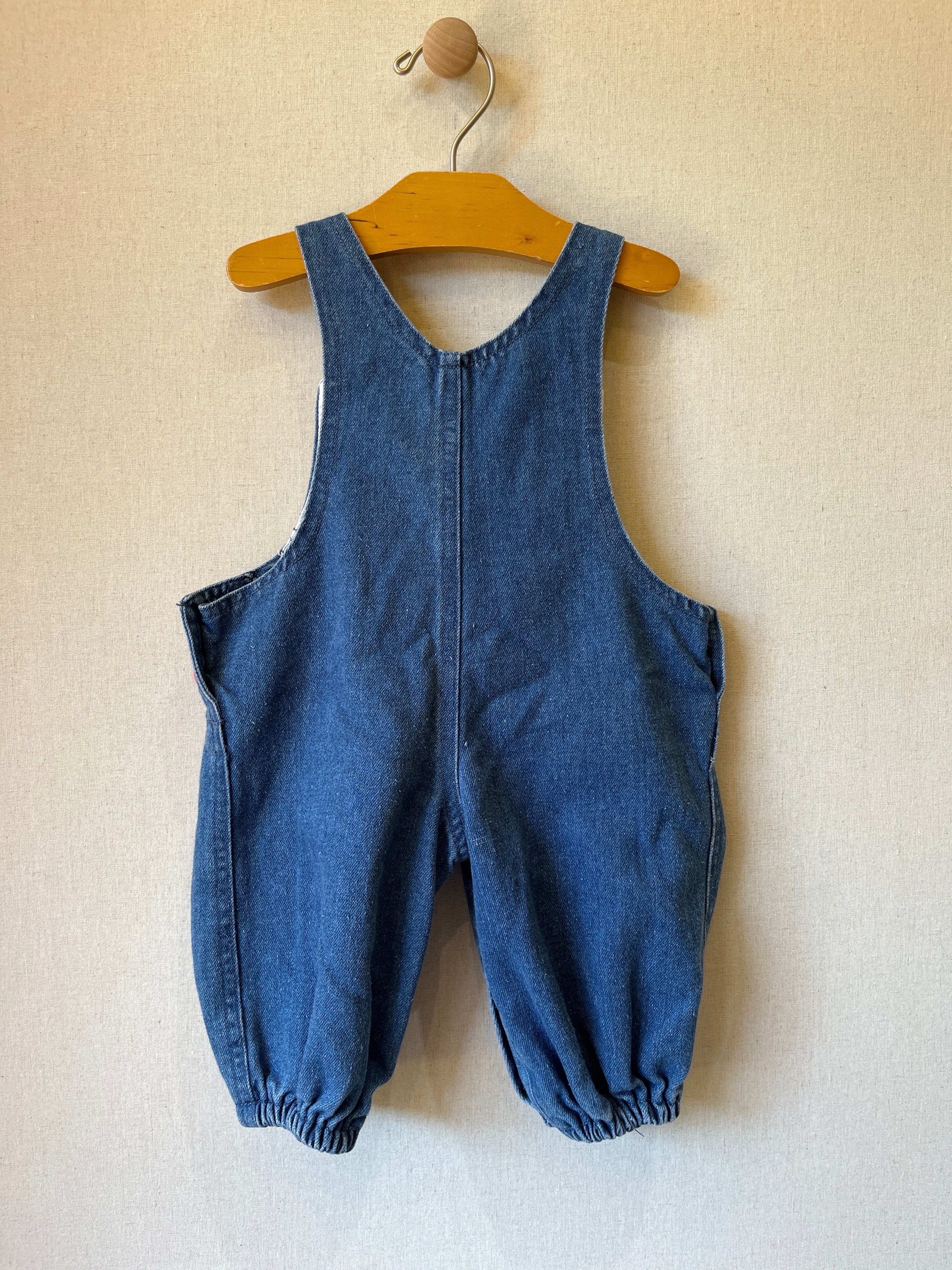 Vintage Hopscotch Kitty Denim Overalls