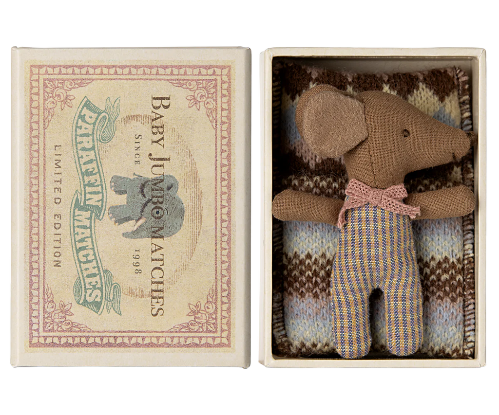 Rose Sleepy/Wakey Baby Mouse in Matchbox