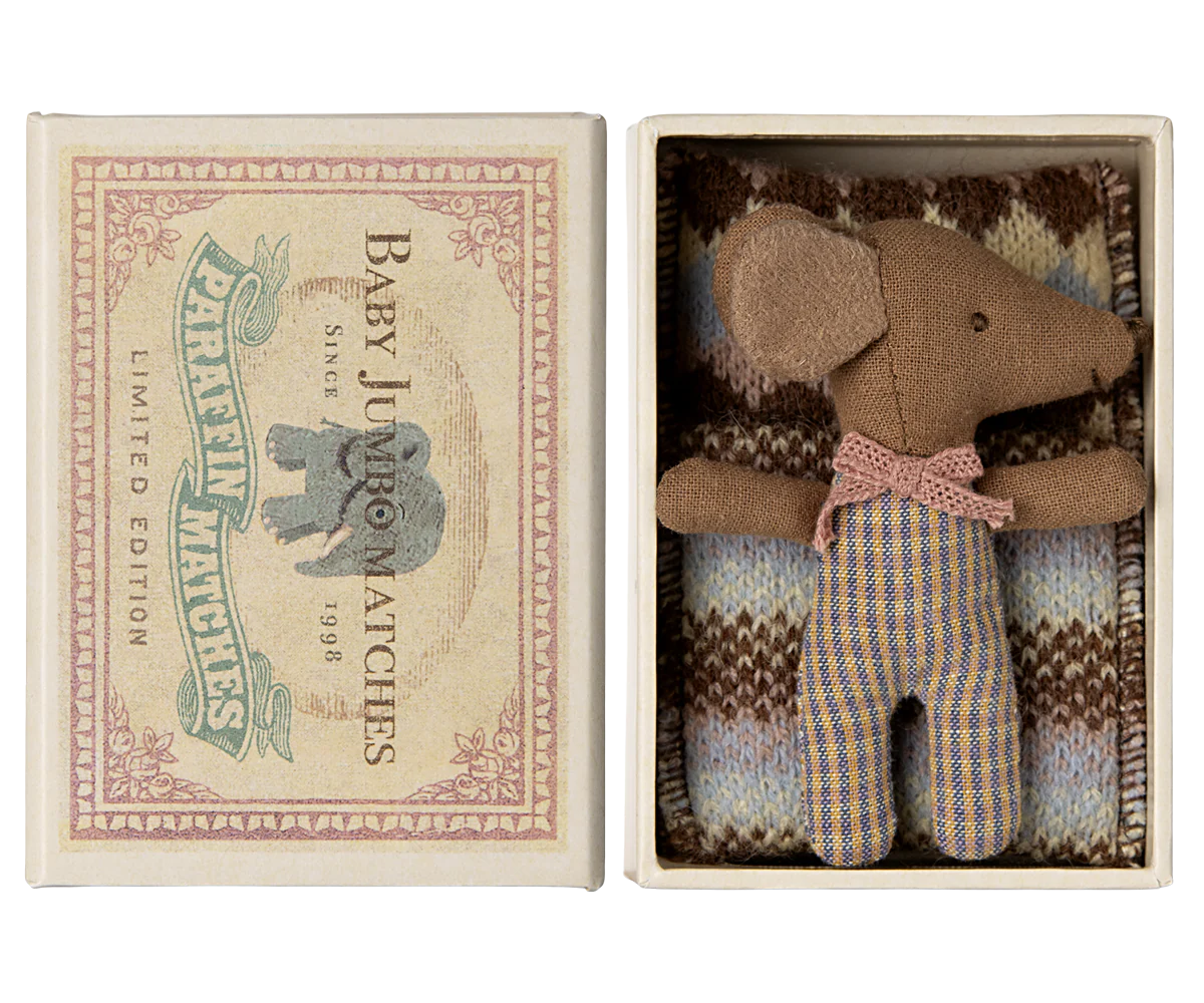 Rose Sleepy/Wakey Baby Mouse in Matchbox
