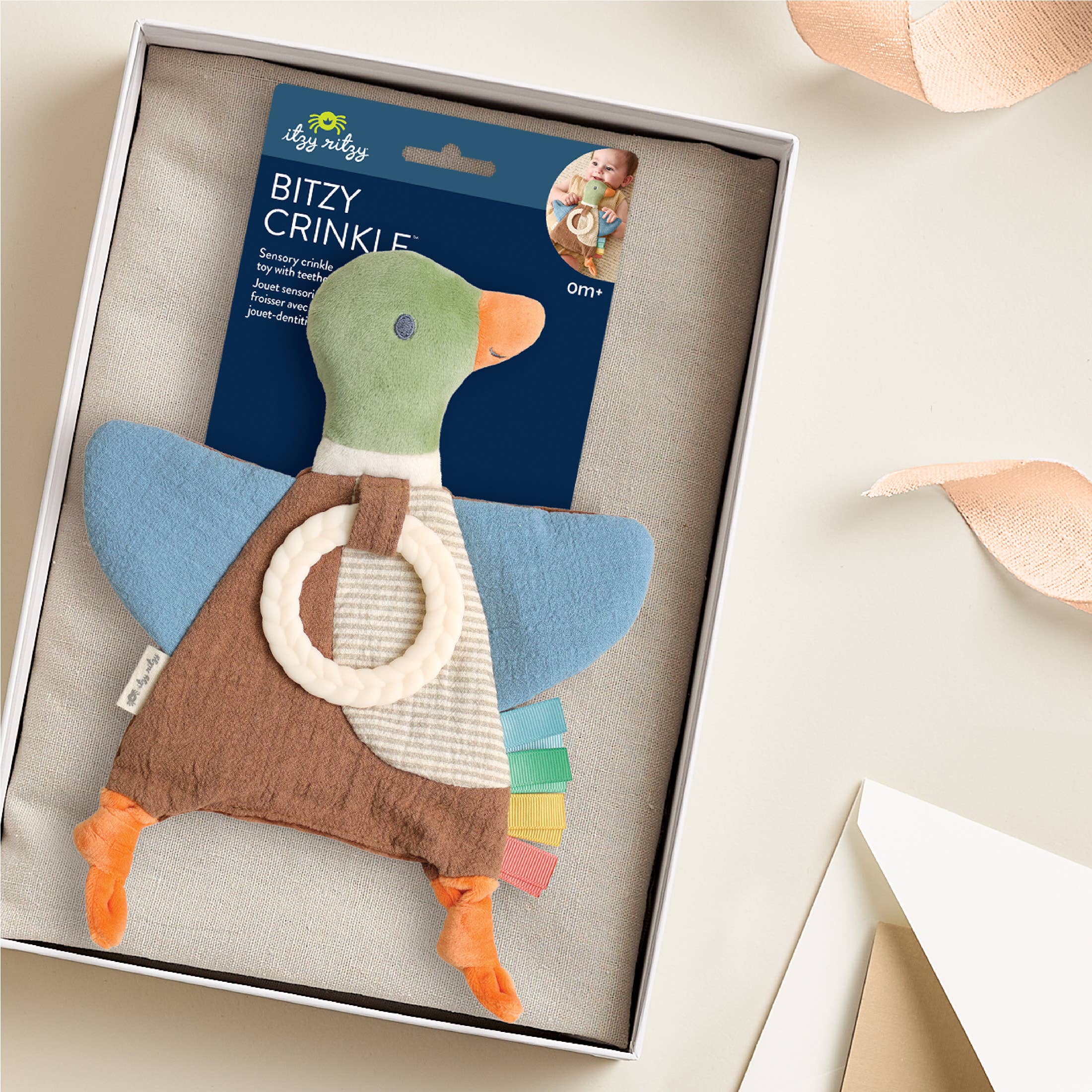 Bitzy Crinkle™ Mallard Duck Sensory Toy