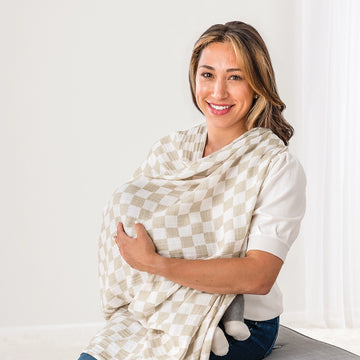 Toast Checkerboard Nursing Cover, Swaddle + More