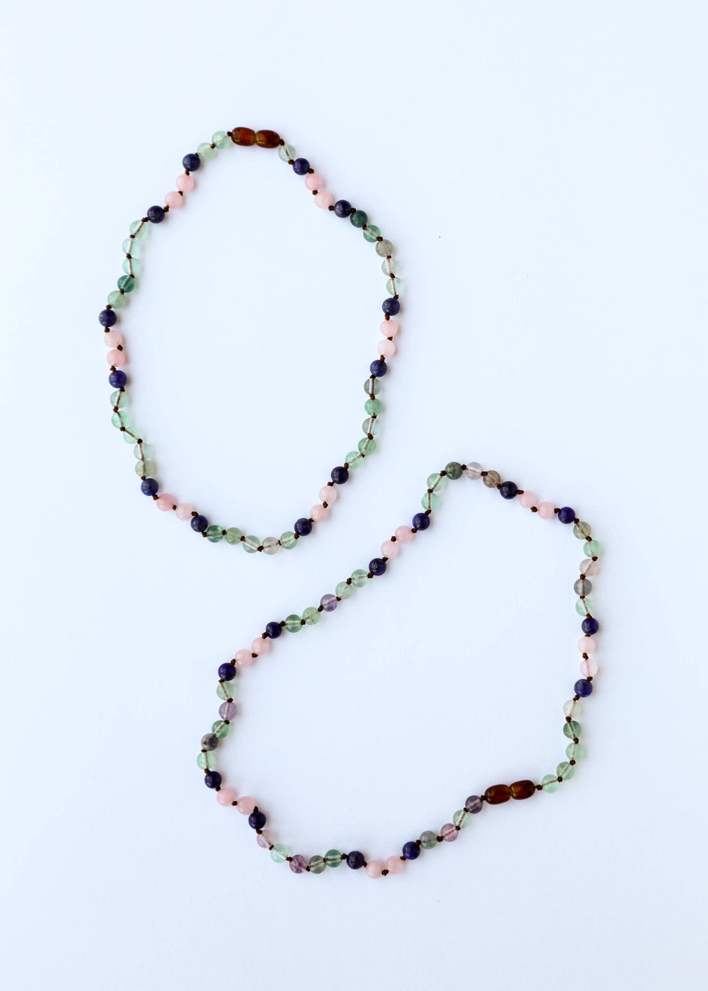 Fluorite + Lapis Lazuli + Rose Quartz Gemstone Necklace