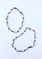 Fluorite + Lapis Lazuli + Rose Quartz Gemstone Necklace