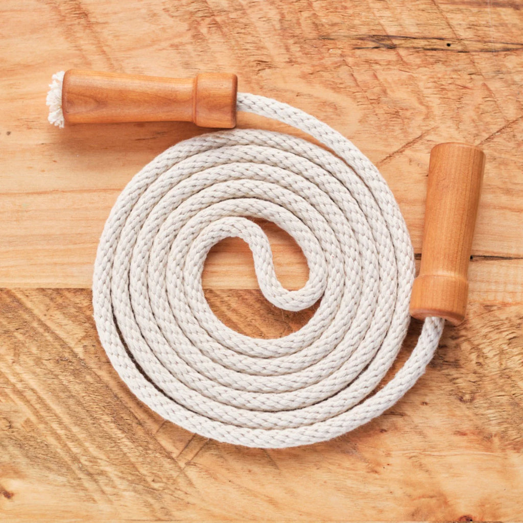 Natural Jump Rope with Wooden Handles (8 ft)