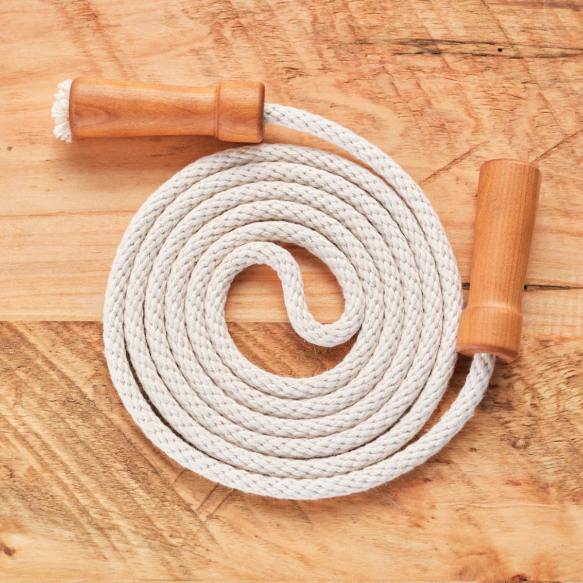 Natural Jump Rope with Wooden Handles (8 ft)