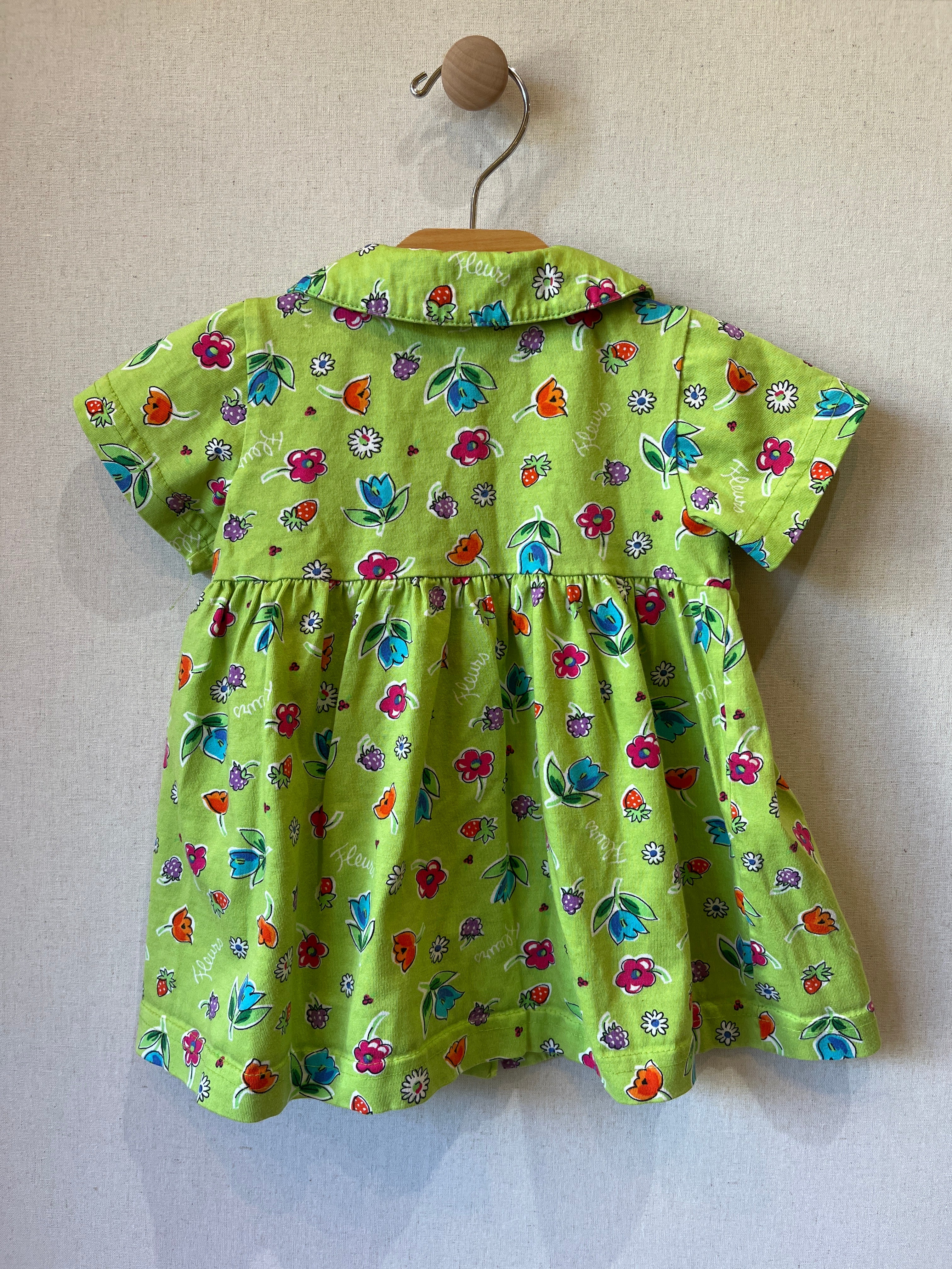 Vintage Hanna Andersson Green Fleurs Dress
