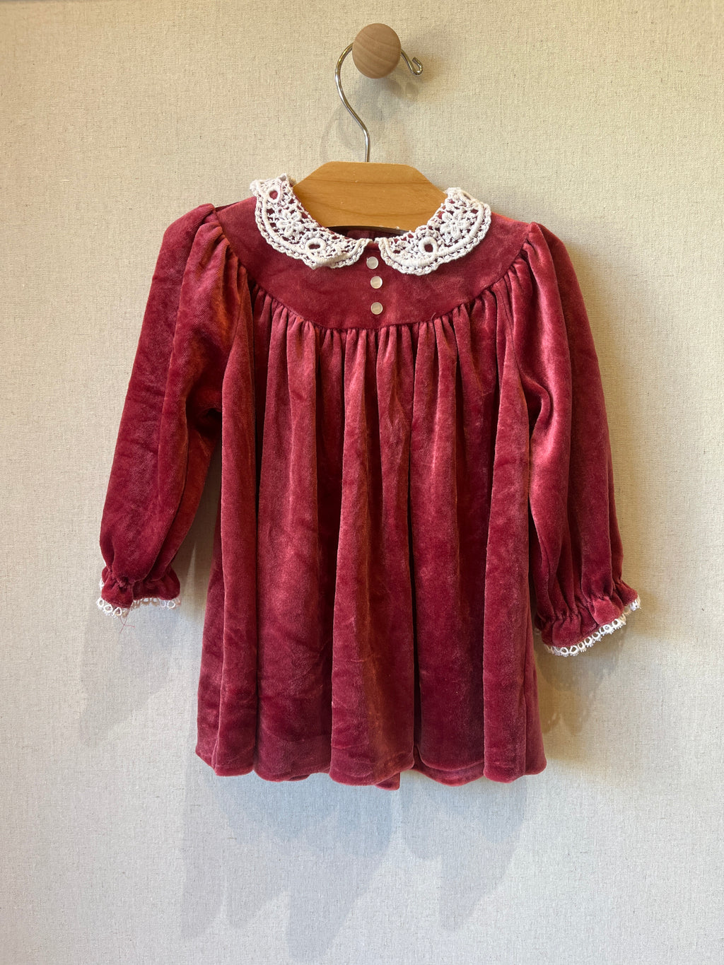 Vintage Nannette Ruby Velvet Dress