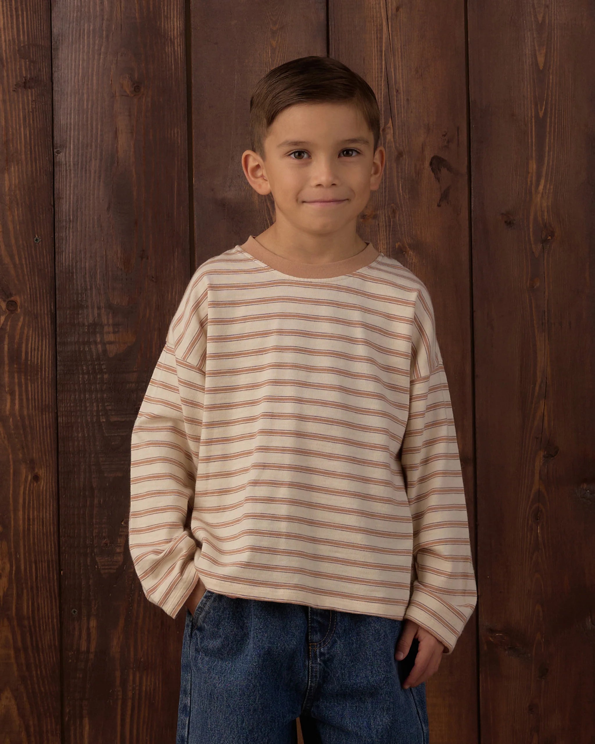 Fawn Stripe Camden Long Sleeve Tee