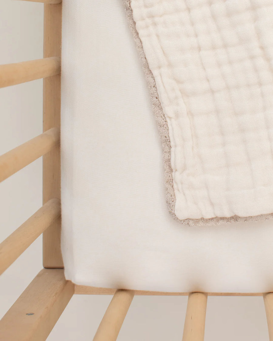 Organic Cotton Mini Lace Baby Blanket - Moon